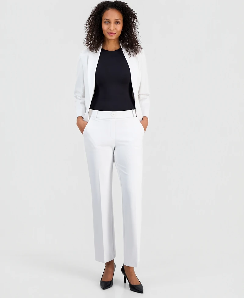 Kasper Women's Mid-Rise Pull-On Straight-Leg Pants