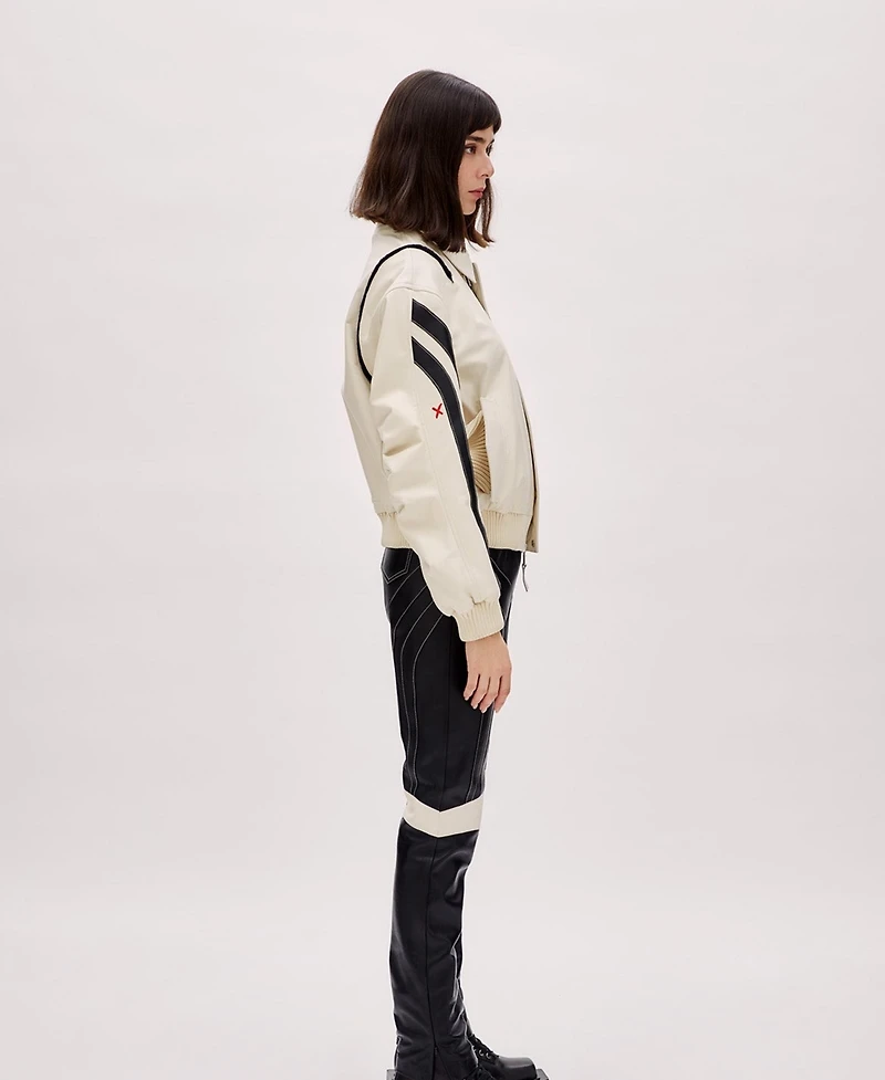 Pcfg Women's Boomerang Biker Leather Jacket