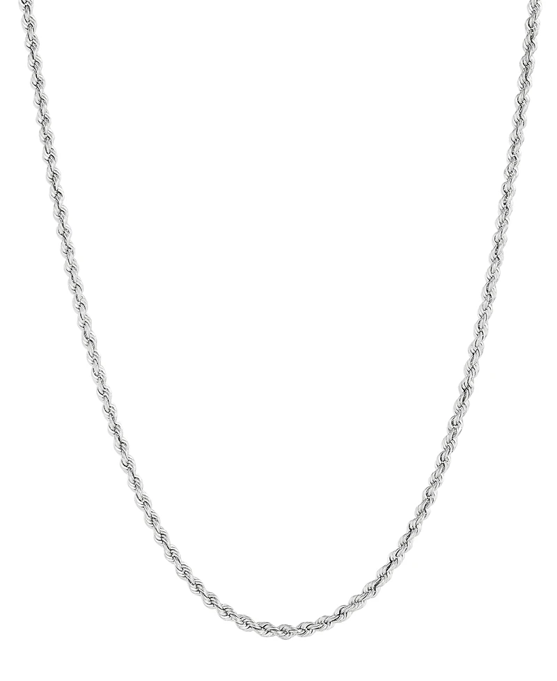 Macy's Hollow Glitter Rope Chain Necklace in 14K White Gold