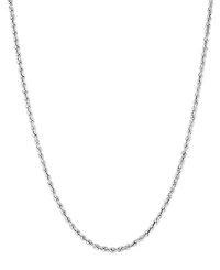 Macy's Hollow Glitter Rope Chain Necklace in 14K White Gold