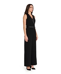 Tahari Asl Petite Halter Tuxedo Jumpsuit