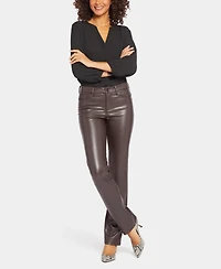 Nydj Women's Faux Leather Marilyn Straight Pants