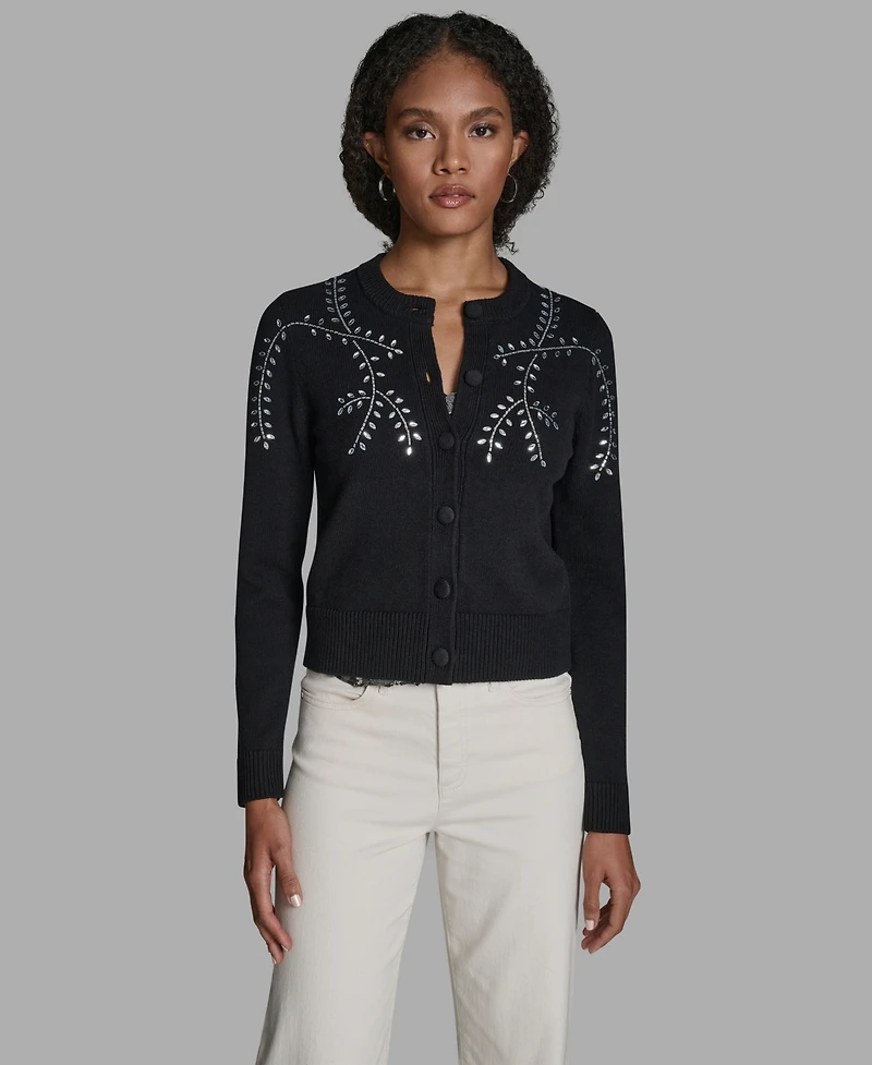 Bcbg Women's Embellished Button-Front Cardigan