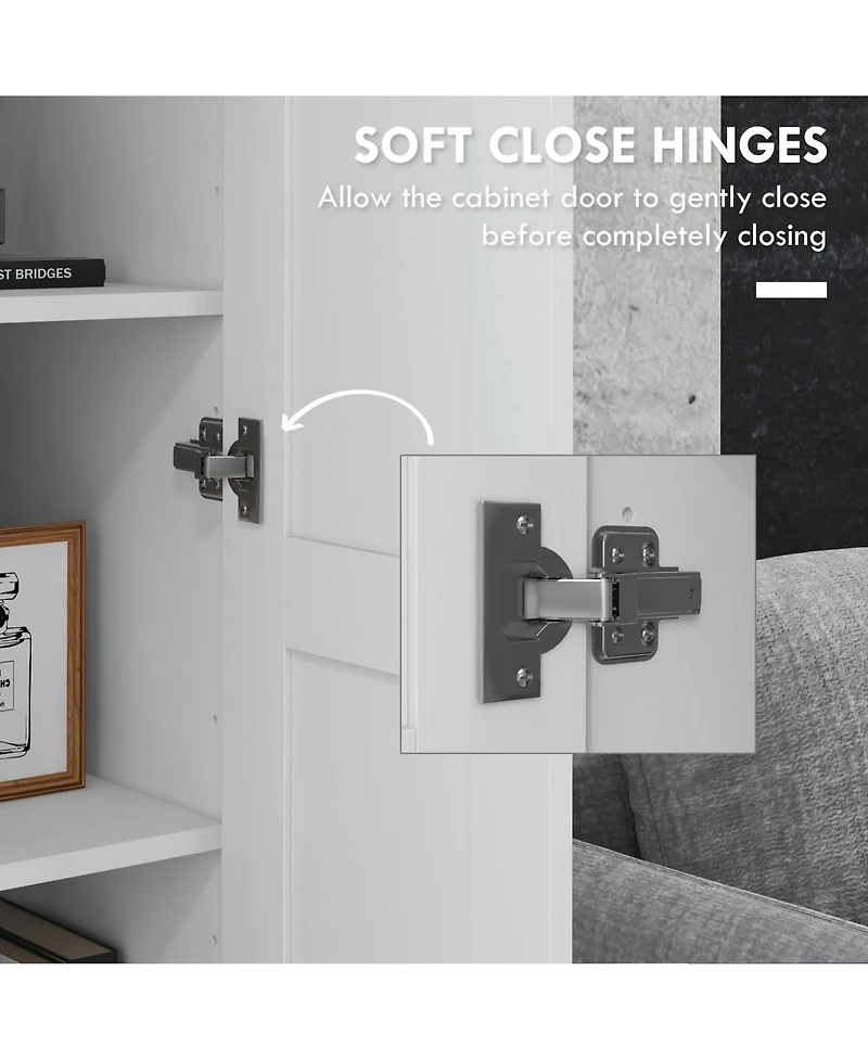 Homcom Storage Cabinet w/ Storage Shelves, Pantry Cupboard Cabinet,