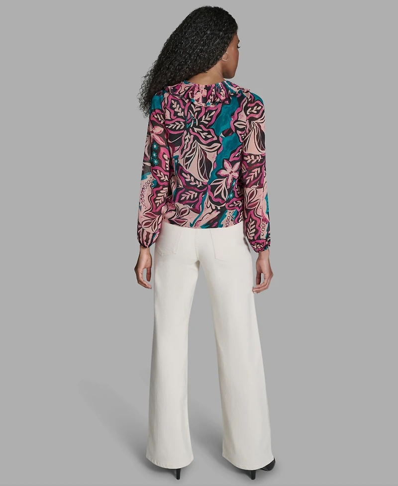 Bcbg Women's Ruffle Long-Sleeve Top