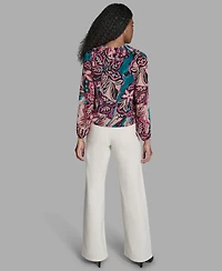 Bcbg Women's Ruffle Long-Sleeve Top