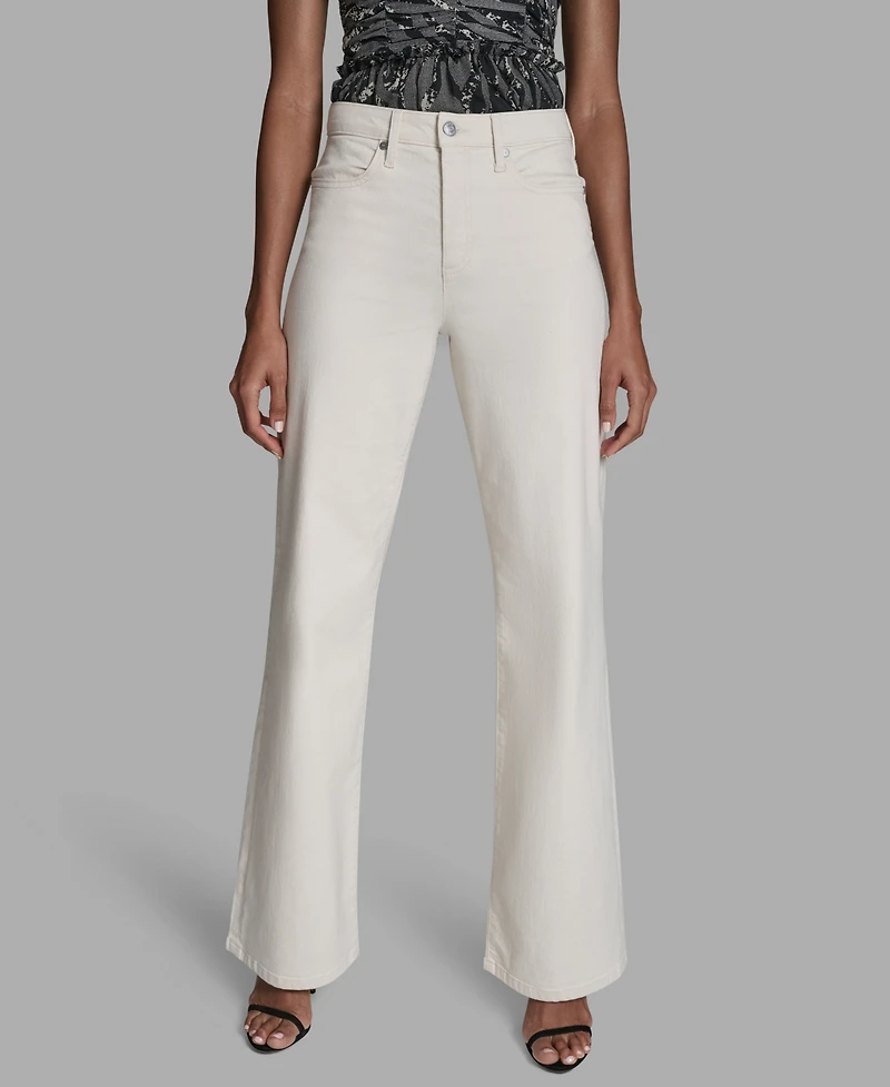 Bcbg Women's Wide Leg Mid-Rise Jeans