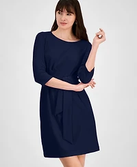 Tahari Women's Tie-Waist 3/4-Sleeve Sheath Dress
