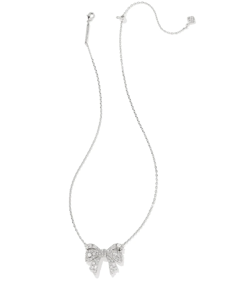 Kendra Scott 2-Piece Freshwater Cultured Pearl (2.8mm-7mm) Krista Bow Pendant Necklace and Ashton Stud Earrings Gift Set