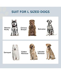 PawHut Large Elevated Dog Bowls with Storage Drawer Containing 21L Capacity, Raised Pet Feeding Station with 2 Stainless Steel Bowls