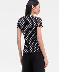 I.n.c. International Concepts Women's Printed Mesh Top, Macy's Exclusive