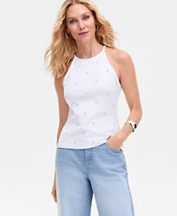 I.n.c. International Concepts Women's Crystal Embellished Halter Tank Top, Macy's Exclusive