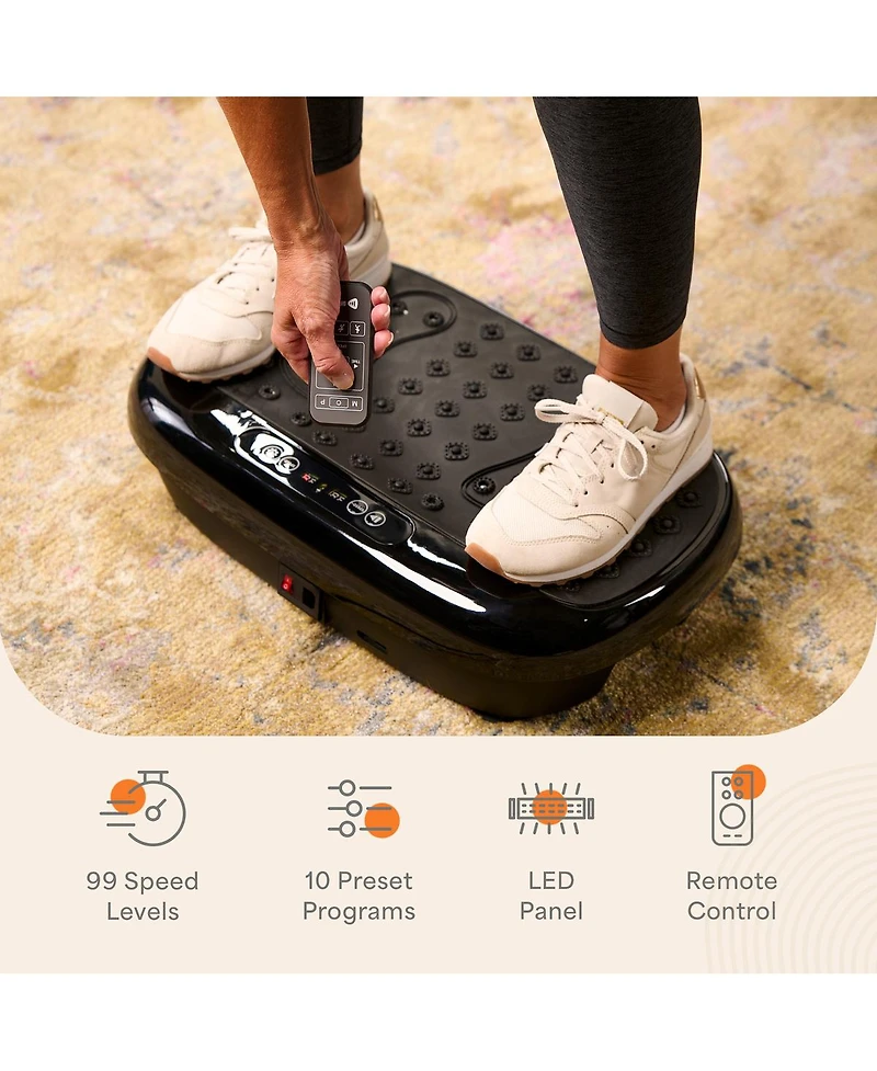 LifePro Compact Vibration Plate with Acupressure Nodes – Full Body Exercise for Lymphatic Drainage & Pain Relief
