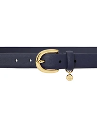 Lauren Ralph Women's Charm Crosshatch Leather Belt
