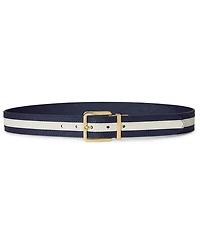 Lauren Ralph Women's Two-Tone Reversible Crosshatch Belt