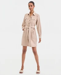I.n.c. International Concepts Women's Long-Sleeve Belted Shirtdress, Macy's Exclusive