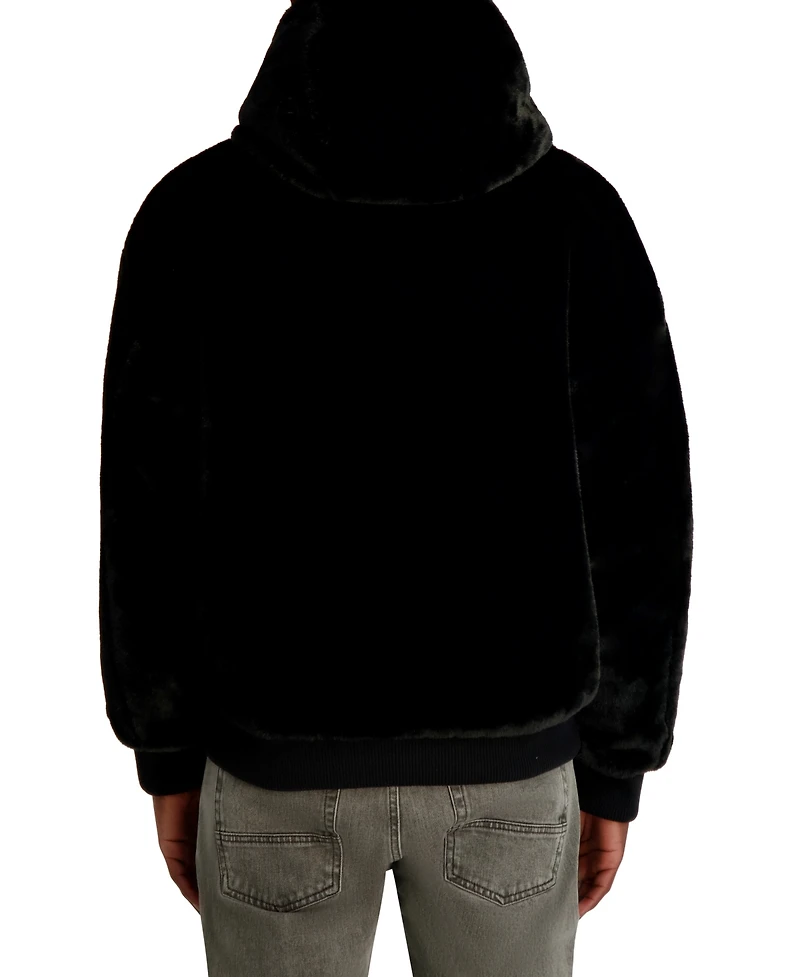 Karl Lagerfeld Paris Men's Reversible Faux Fur Bomber