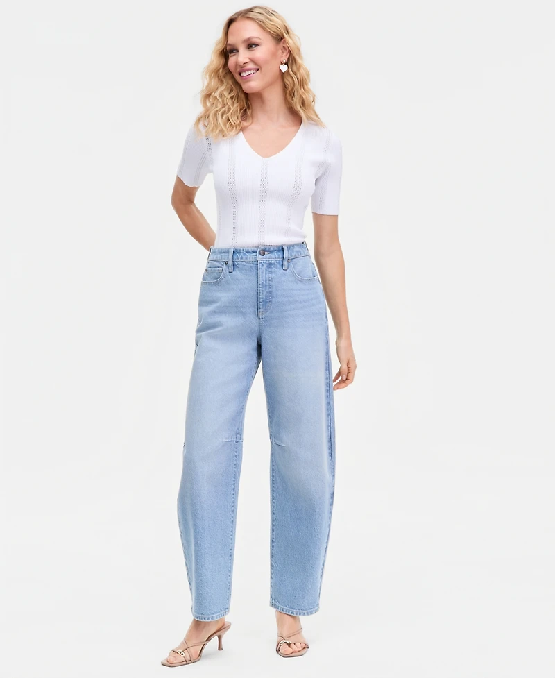I.n.c. International Concepts Women's High-Rise Barrel-Leg Jeans, Macy's Exclusive