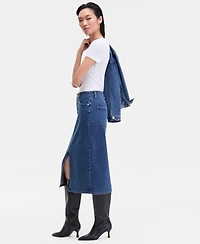 I.n.c. International Concepts Women's Studded Denim Cotton Midi Skirt, Macy's Exclusive