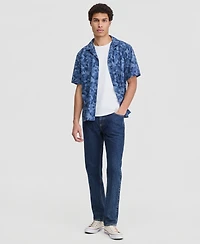 Sun + Stone Men's Short-Sleeve Leaf Print Button-Front Camp Shirt, Macy's Exclusive