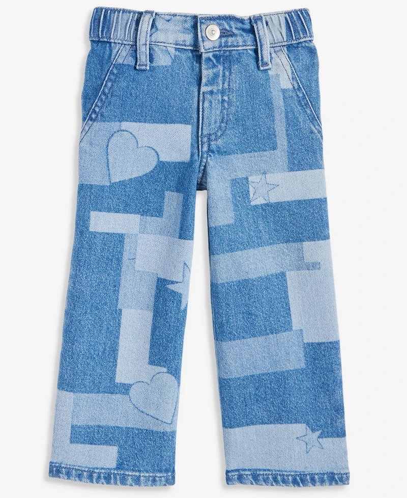 Epic Threads Girls Toddler 2T-4T Olivia Patch Wide-Leg Cropped Jeans, Macy's Exclusive
