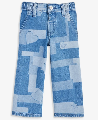Epic Threads Girls Toddler 2T-4T Olivia Patch Wide-Leg Cropped Jeans, Macy's Exclusive