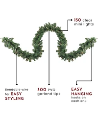 Northlight 9' Pre-Lit Windsor Pine Artificial Christmas Garland