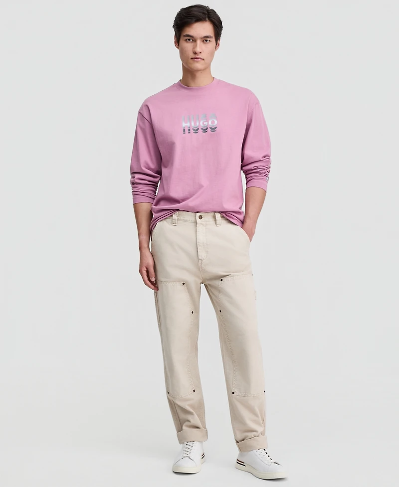 Hugo Boss Men's Long-Sleeve Logo Graphic Crewneck T-Shirt