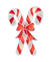 Northlight 12" Lighted Holographic Candy Cane Christmas Window Silhouette Decoration