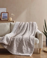 Eddie Bauer Lookout Mountain Tipped Print Sherpa Heated Blanket, King