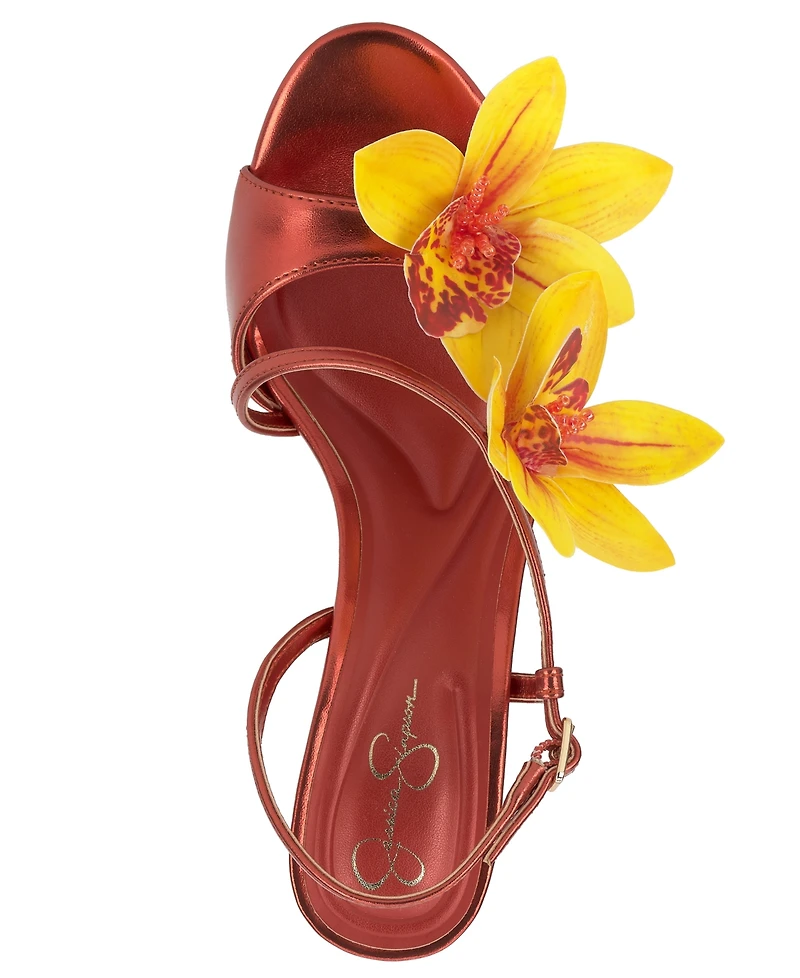 Jessica Simpson Women's Jylia Strappy Orchid Embellished Stiletto Dress Sandals