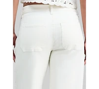 And Now This Women's Embellished Cuffed Wide-Leg Jeans, Macy's Exclusive