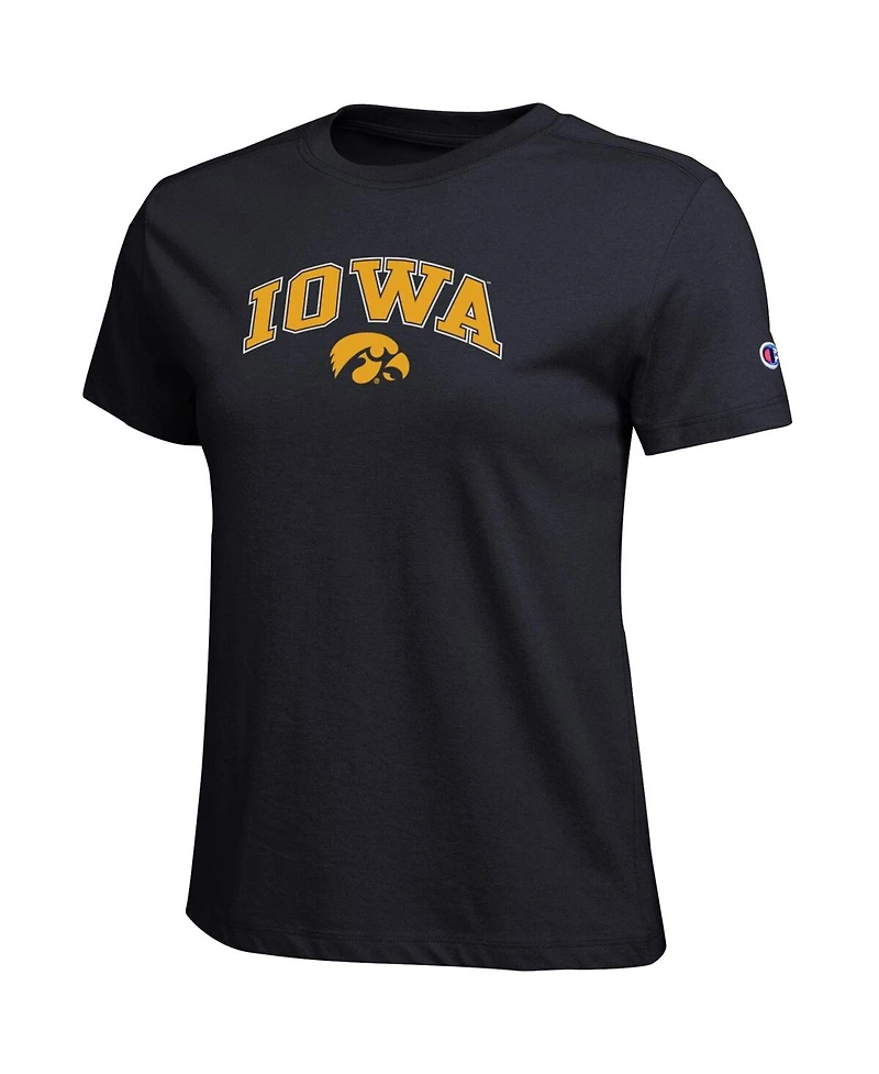 Champion Women's Black Iowa Hawkeyes Arched Over Logo T-Shirt