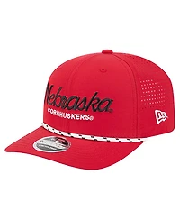 New Era Men's Scarlet Nebraska Huskers Script Performance Rope 9SEVENTY Adjustable Hat