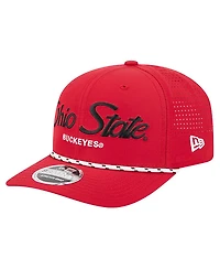 New Era Men's Scarlet Ohio State Buckeyes Script Performance Rope 9SEVENTY Adjustable Hat