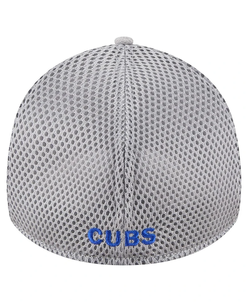 New Era Men's Gray Chicago Cubs Visor Paint Splatter 39THIRTY Flex Hat