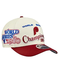 New Era Men's Cream/Red Philadelphia Phillies World Series 9FORTY M-Crown A-Frame Adjustable Hat