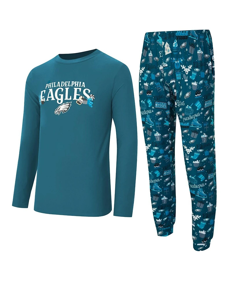 Concepts Sport Men's 2-Piece Midnight Green Philadelphia Eagles Chestnut Long Sleeve Top and Pants Set