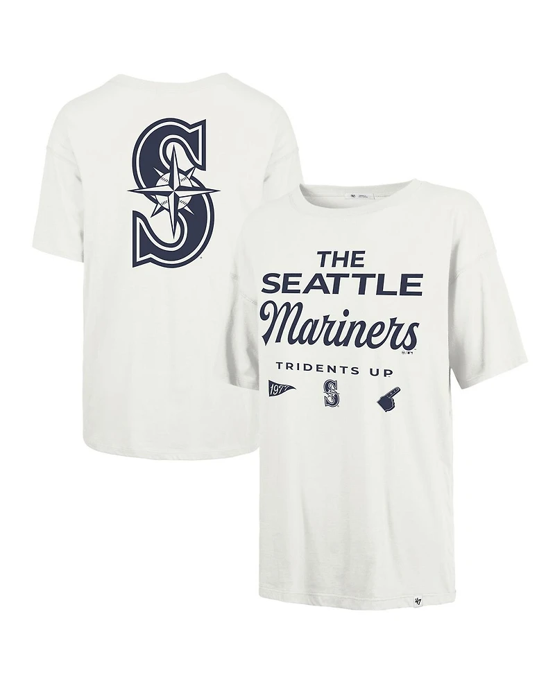 '47 Brand Women's White Seattle Mariners Show Off Boyfriend T-Shirt