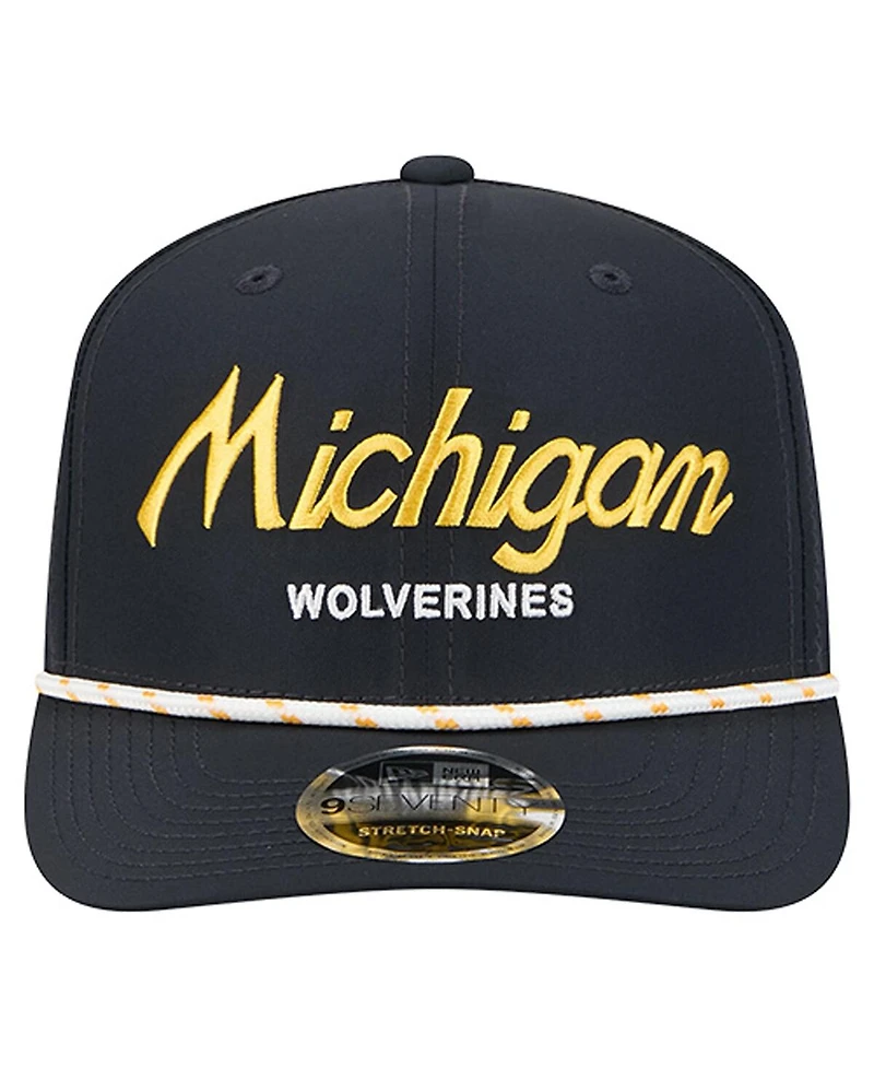 New Era Men's Navy Michigan Wolverines Script Performance Rope 9SEVENTY Adjustable Hat