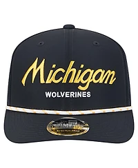 New Era Men's Navy Michigan Wolverines Script Performance Rope 9SEVENTY Adjustable Hat
