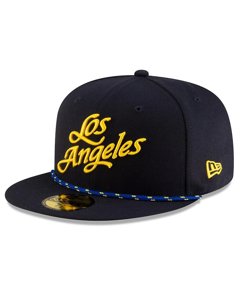 New Era Men's Midnight Blue Los Angeles Rams 2025 Rivalries Collection Sideline Rope 59FIFTY Fitted Hat