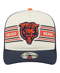 New Era Big Boys and Girls Cream/Navy Chicago Bears Banner 9FIFTY A-Frame Adjustable Trucker Hat