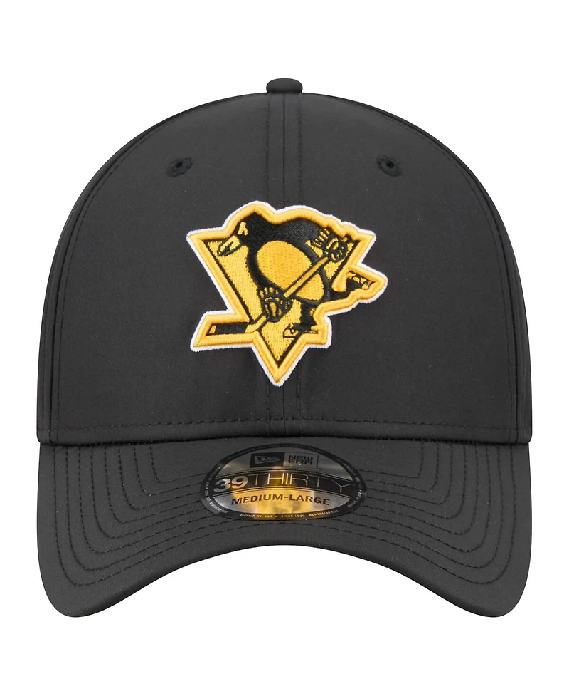 New Era Men's Black Pittsburgh Penguins Night 39THIRTY Flex Hat