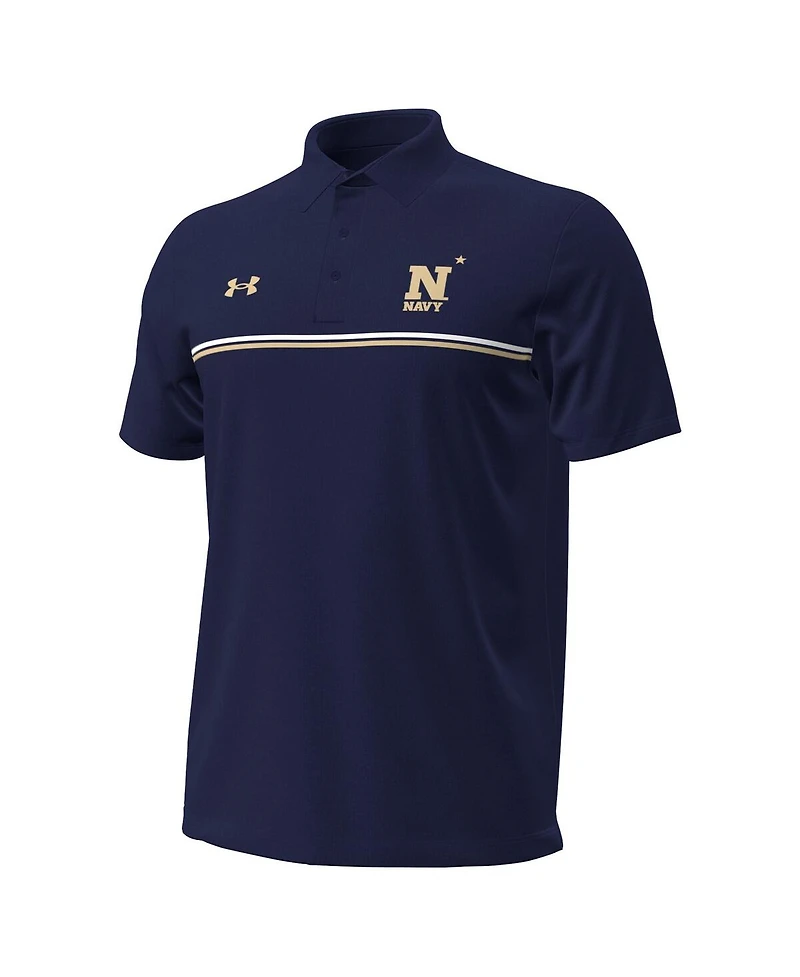 Under Armour Men's Navy Midshipmen Performance Drive Chest Stripe Polo Shirt
