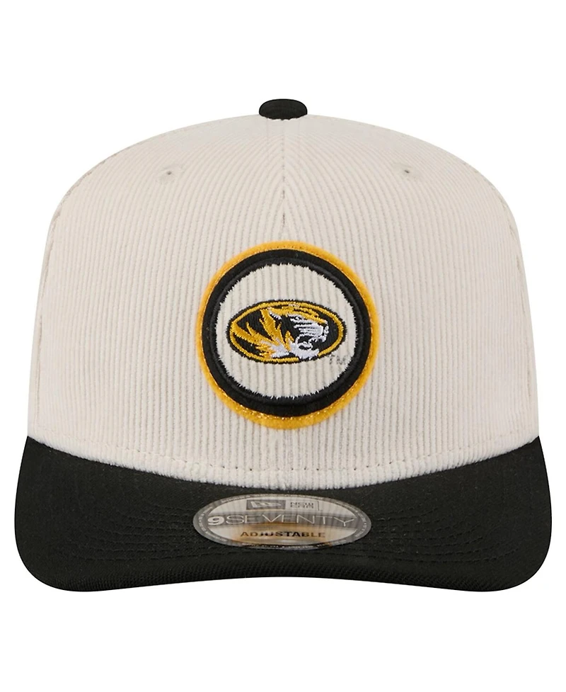 New Era Men's Cream/Black Missouri Tigers Loyal Corduroy 9SEVENTY Adjustable Hat
