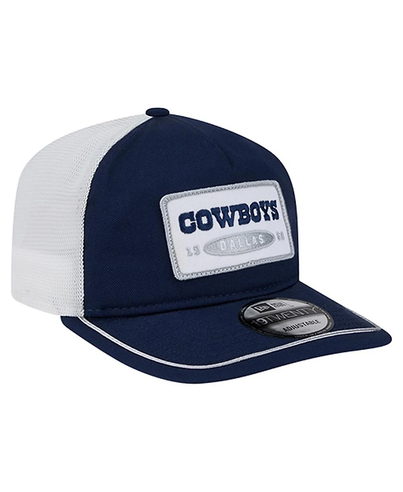 New Era Men's Navy/White Dallas Cowboys Patch 19TWENTY Adjustable Hat