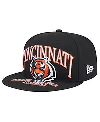 New Era Men's Black Cincinnati Bengals Head Oversized 59FIFTY Fitted Hat