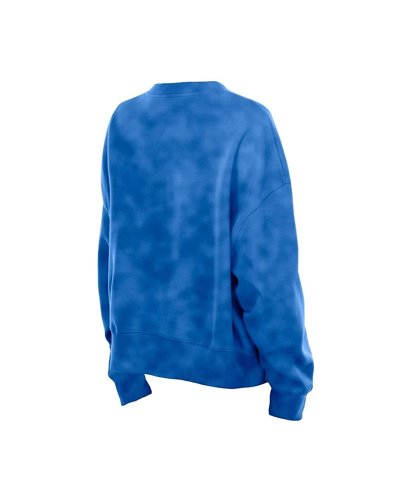 New Era Women's Royal Golden State Warriors Boxy Throwback Mineral Wash Sweatshirt