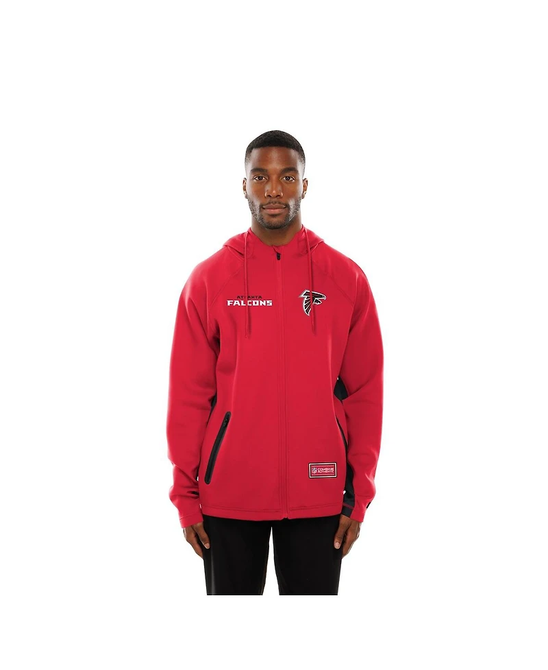 New Era Men's Red Atlanta Falcons Combine Authentic Raglan Scuba Full-Zip Hoodie